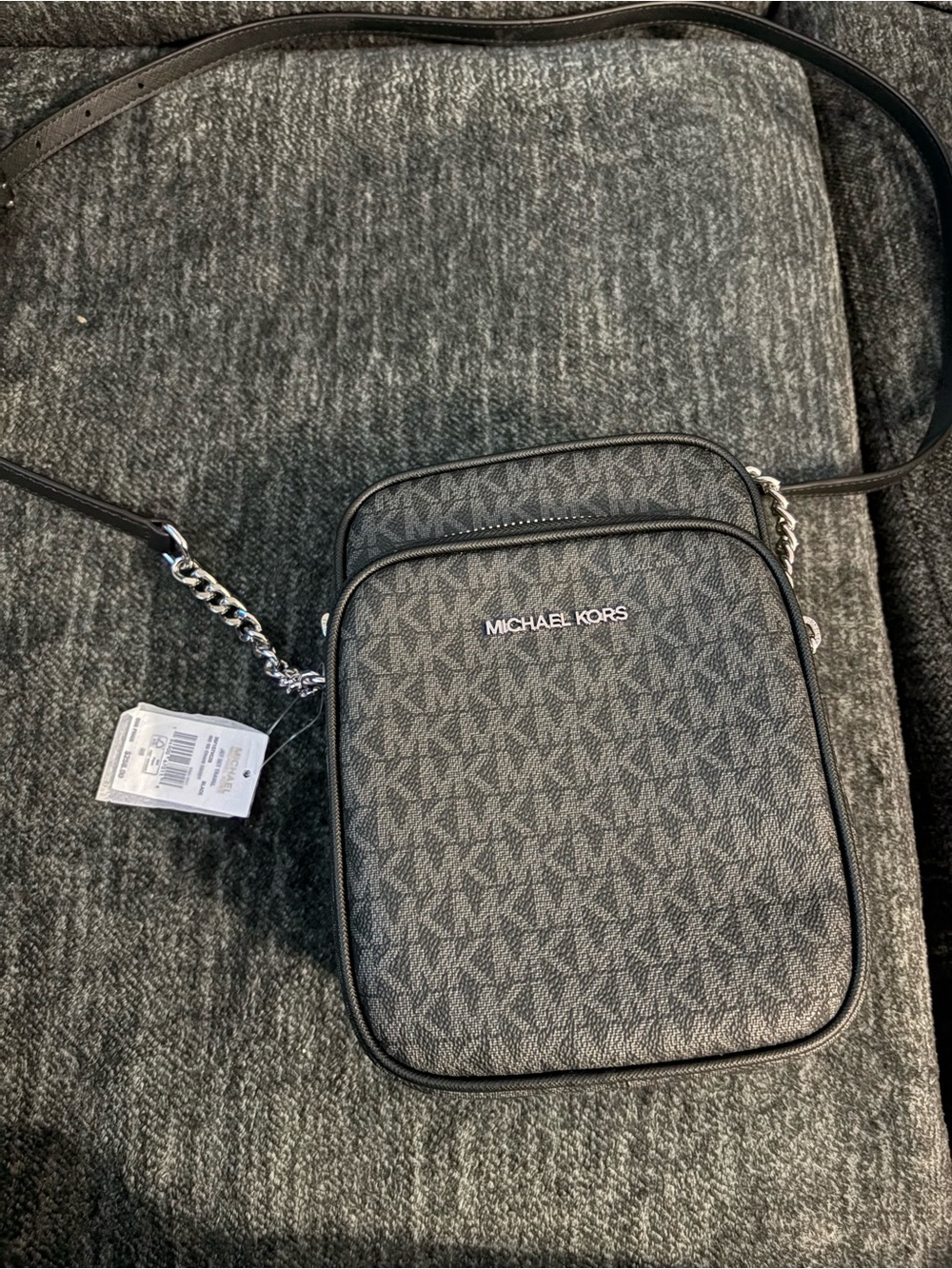 Michael Kors Gray MK Signature Crossbody Messenger
